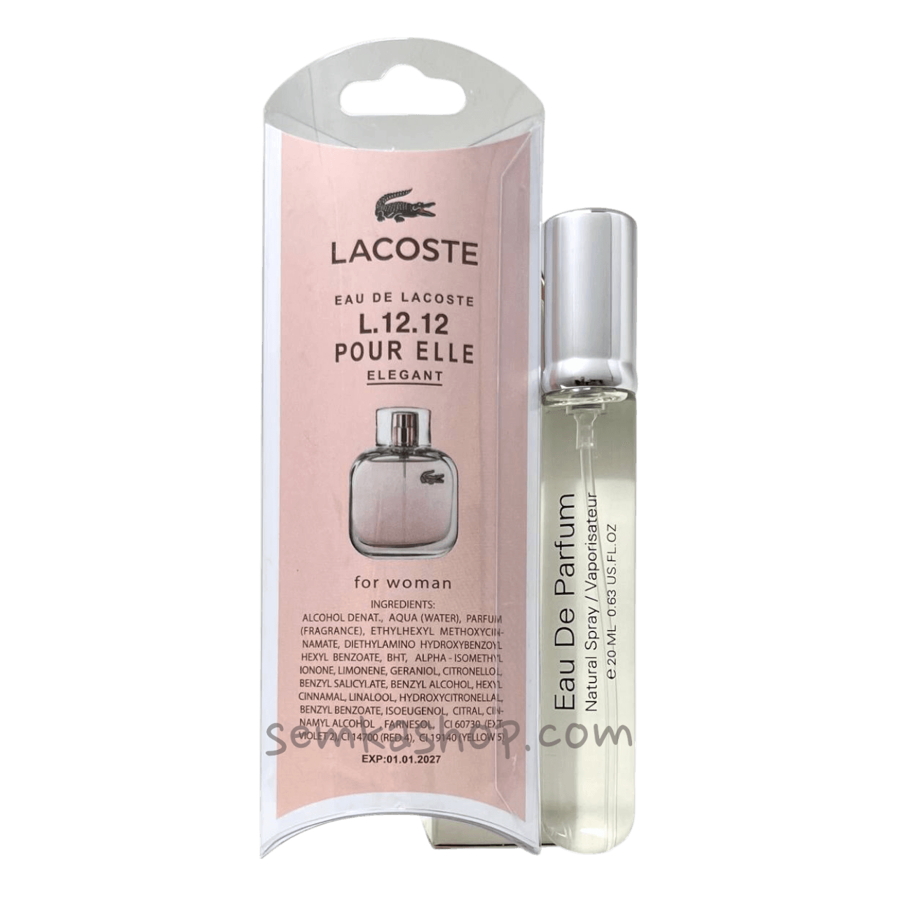 Eau De Lacoste L.12.12 Pour Elle Elegant - туалетна вода, 20 мл